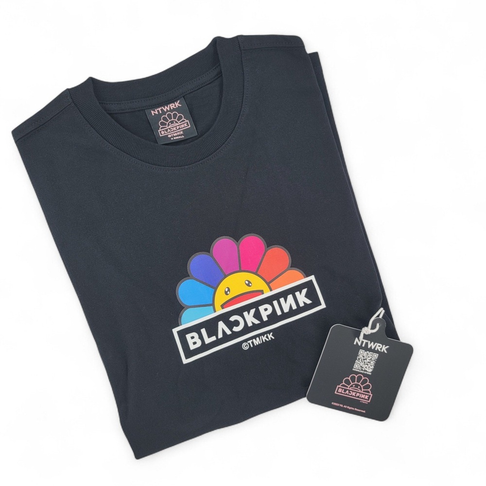 Blackpink TMKK rainbow flower tee XS‎ Y2K kpop streetwear graphic baby tee cute